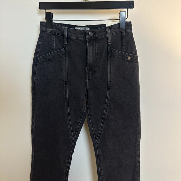 FREE PEOPLE Beacon Mid-Rise Slim Crop Jeans in Black Quartz Size US 25 - Picture 4 of 11